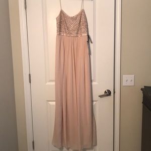 Adrianna Papell  Sleeveless bead bodice chiffn gwn